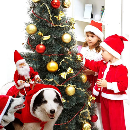 ZIERSO Lovely Christmas Pet Clothes Santa Claus Riding Pet Cosplay Costumes