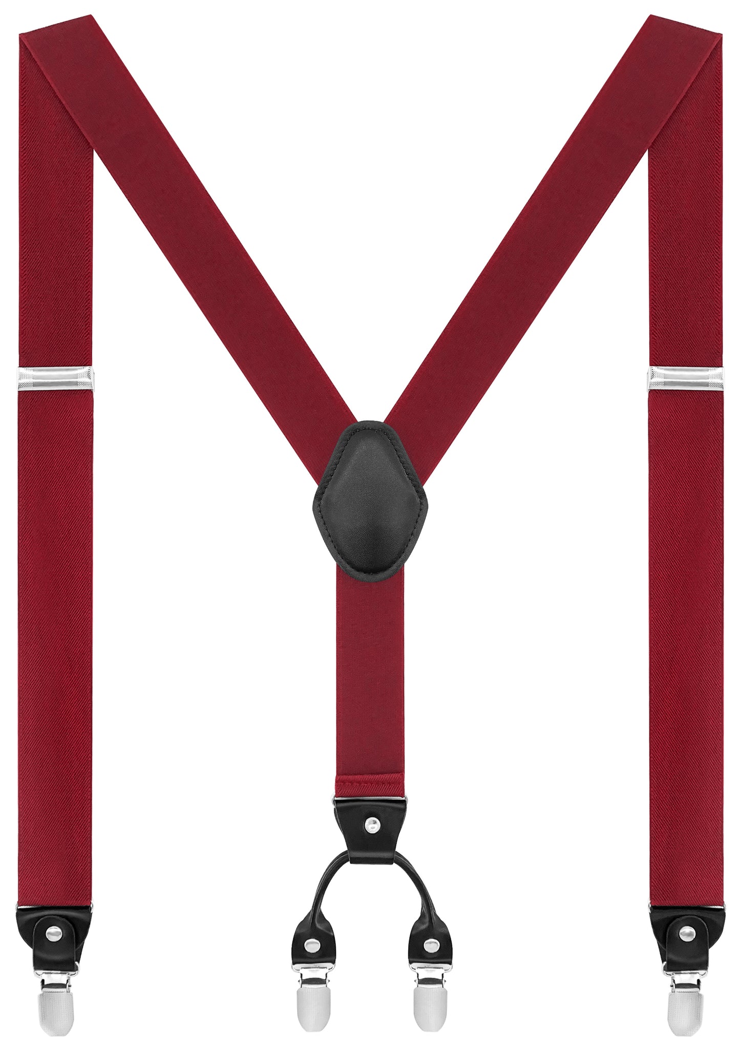 Y-Back Suspenders for Men with 4 Quality Heavy Duty Clips Adjustable Elastic Braces