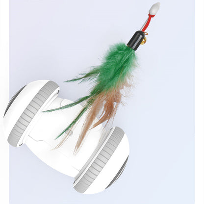 Interactive Cat Toy With Interchangeable Heads  Pet Feather Toys