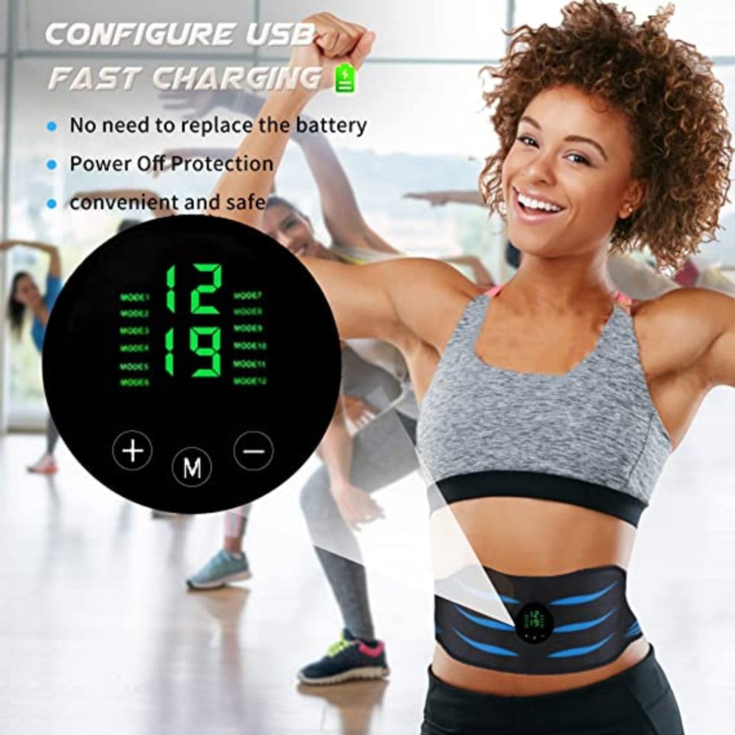 ABS Stimulator, Abdominal Toning Belt for Home Office Fitness Workout
