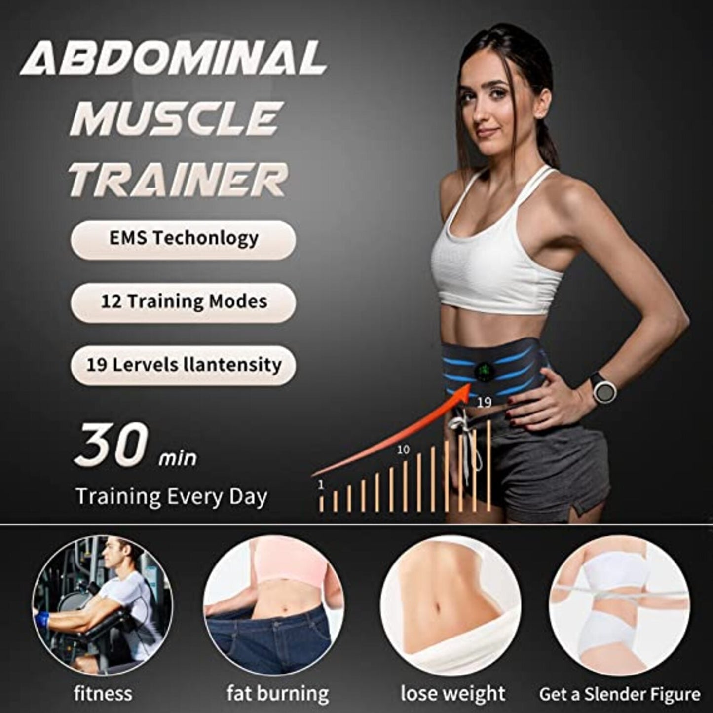 ABS Stimulator, Abdominal Toning Belt for Home Office Fitness Workout