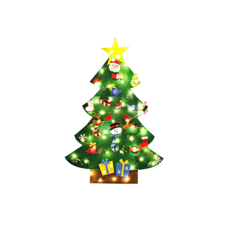 DIY Felt Christmas Tree & Spare Ornaments Bundle-Send LED String Light