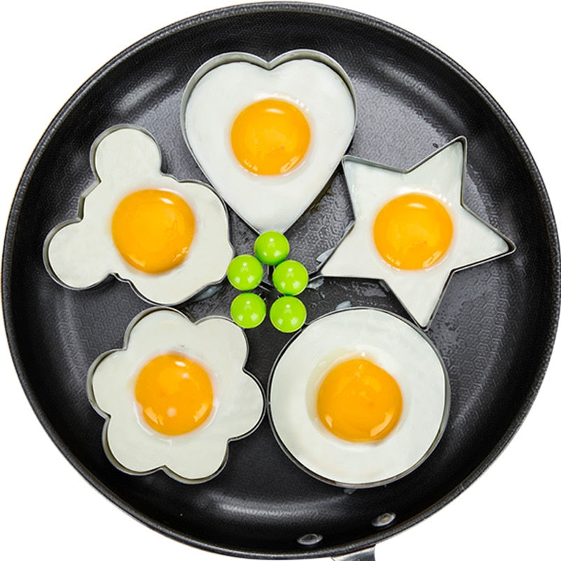 Stainless Steel 5Style Fried Egg Pancake Shaper Omelette Mold Mould Frying Egg Cooking Tools Kitchen Accessories Gadget
