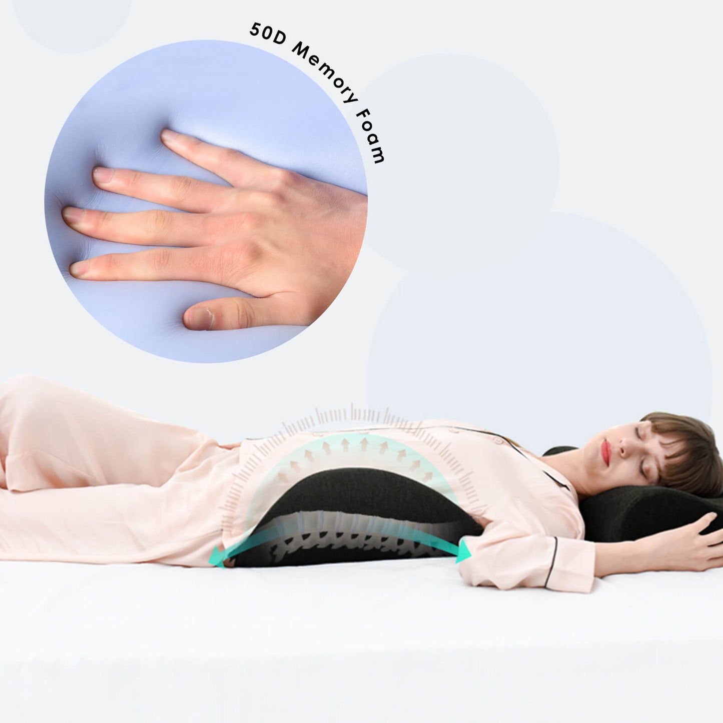 Memory Foam Lumbar Support Pillow for Sleeping
