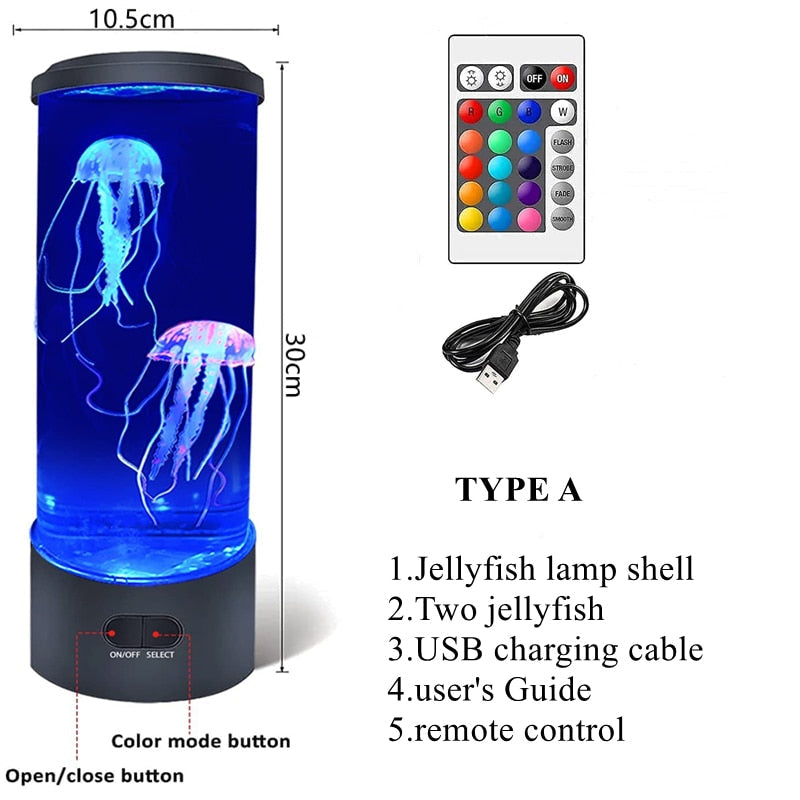 LED Aquarium Jellyfish Lamp Night Light