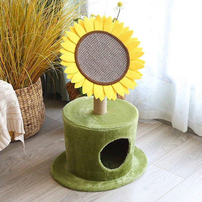ZIERSO Lovely Caves 29.5-in Sunflower Scratching Post