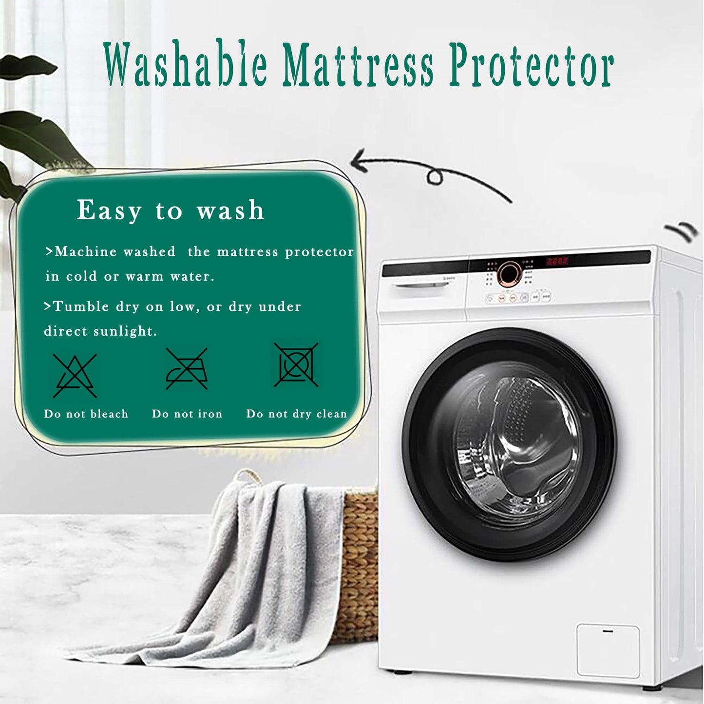 Waterproof Mattress Protector Cover with 18" Deep Pocket