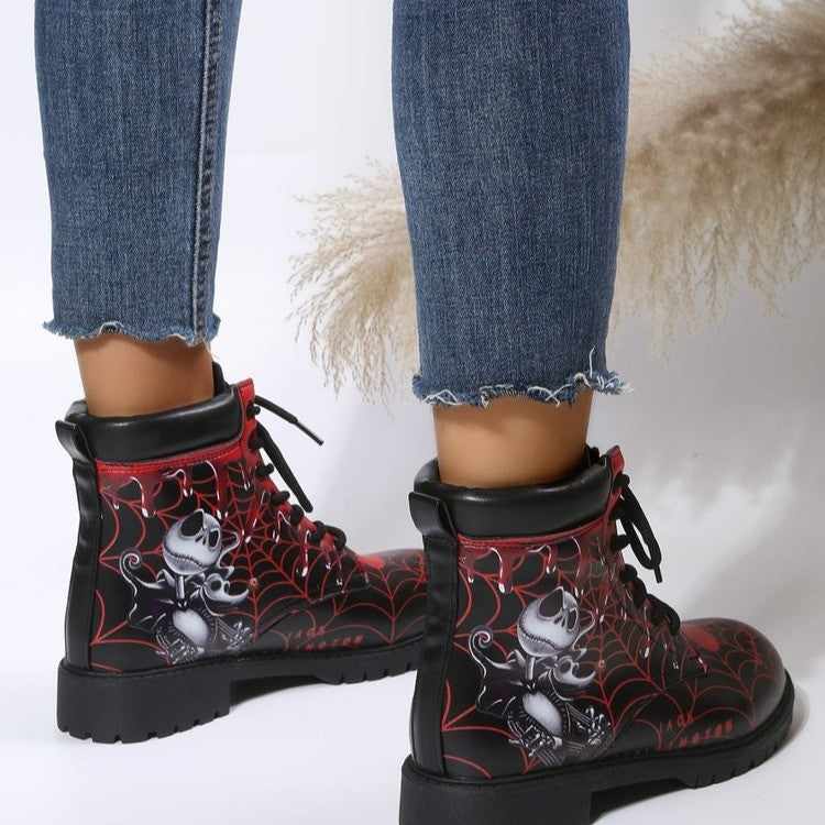 Women's Boots Combat Boots Lace Up Boots Booties Ankle Boots Lace-up Block Heel Round Toe