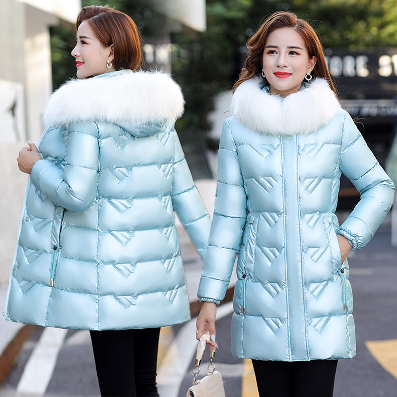 Women's Jacket Casual Full Zip Fur Trim Pocket Polyester Long Fall Winter Zipper Stand Collar