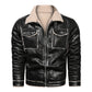 Men's Faux Leather Jacket Fleece Jacket Motorcycle Windproof Warm Classic Traditional
