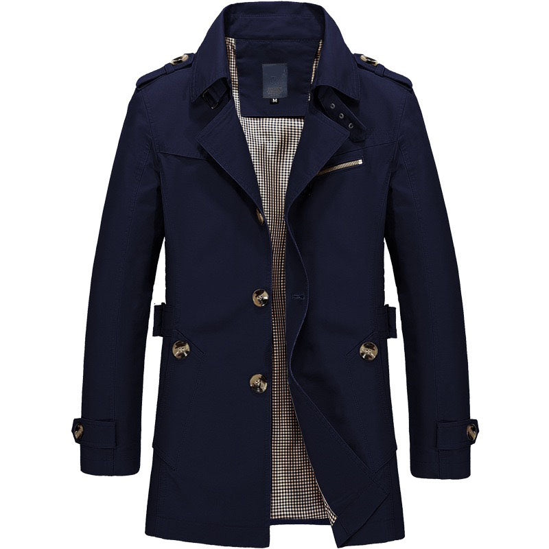 Men's Coat Practice Winter Polyester Streetwear Coat Solid Colored Notch lapel collar / Stand Collar / Long Sleeve
