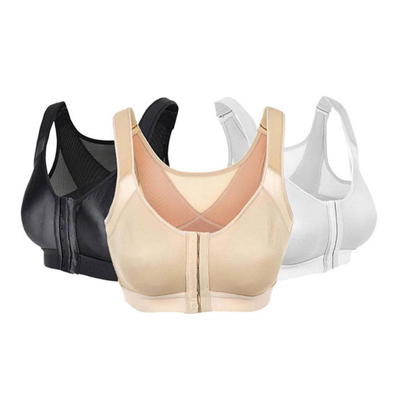 Front Closure Full Coverage Back Support Posture Corrector Bras for Women 2PCS