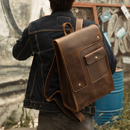 Men's Casual Leather British Backpack