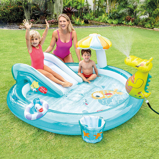 Children's Play Pool With Slide | Inflatable Water Pool