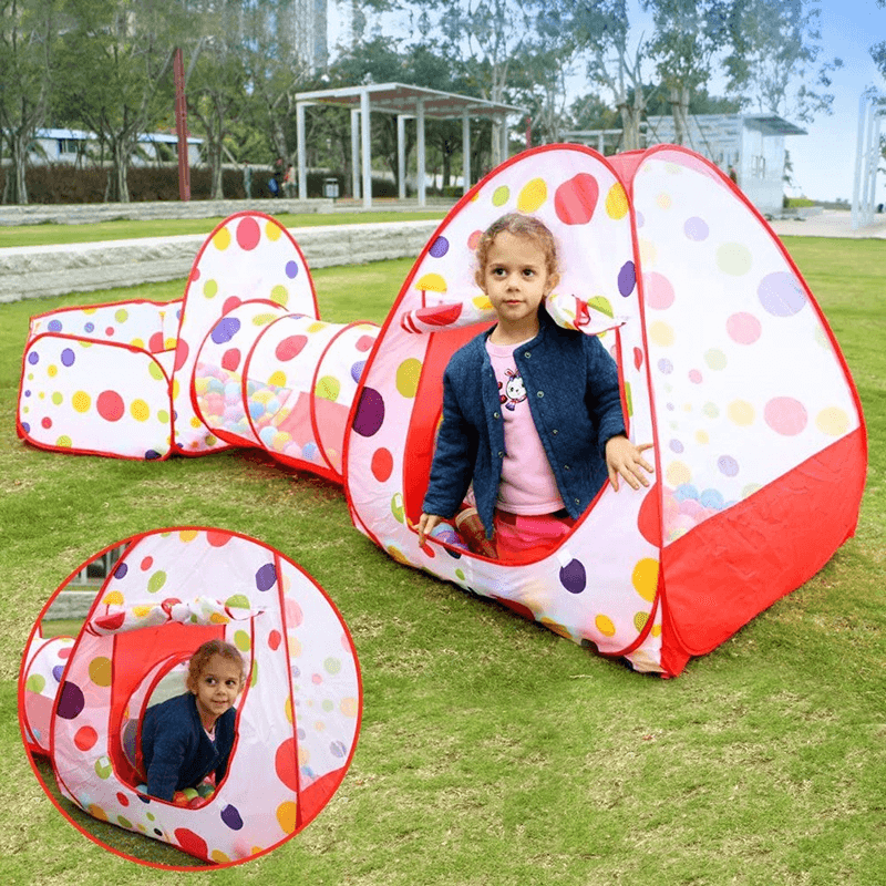 3 in 1 Kid's Play Tent | Polka Dot Play Pen With Ball Pit