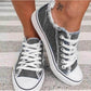 Women's distressed canvas sneakers casual shoes for walking