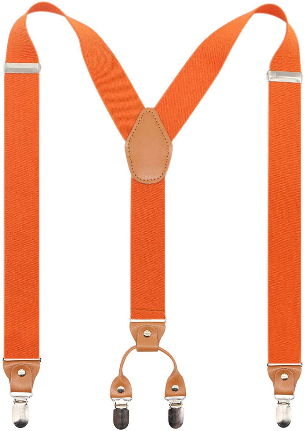 Men’s Y-Back 4 Metal Clip Elastic Wide Suspenders Perfect For Both Casual Or Formal