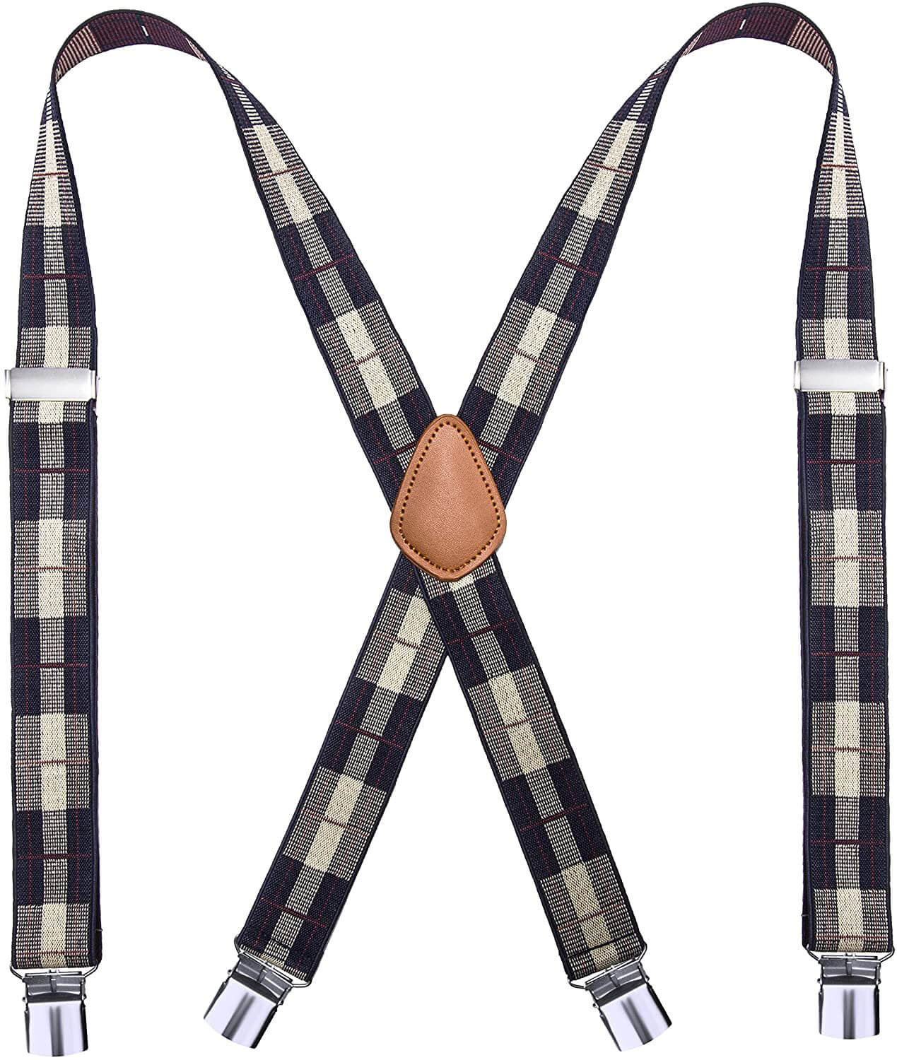 Men’s Heavy Duty X- Back Suspenders-Adjustable Size, Long & Elastic Braces