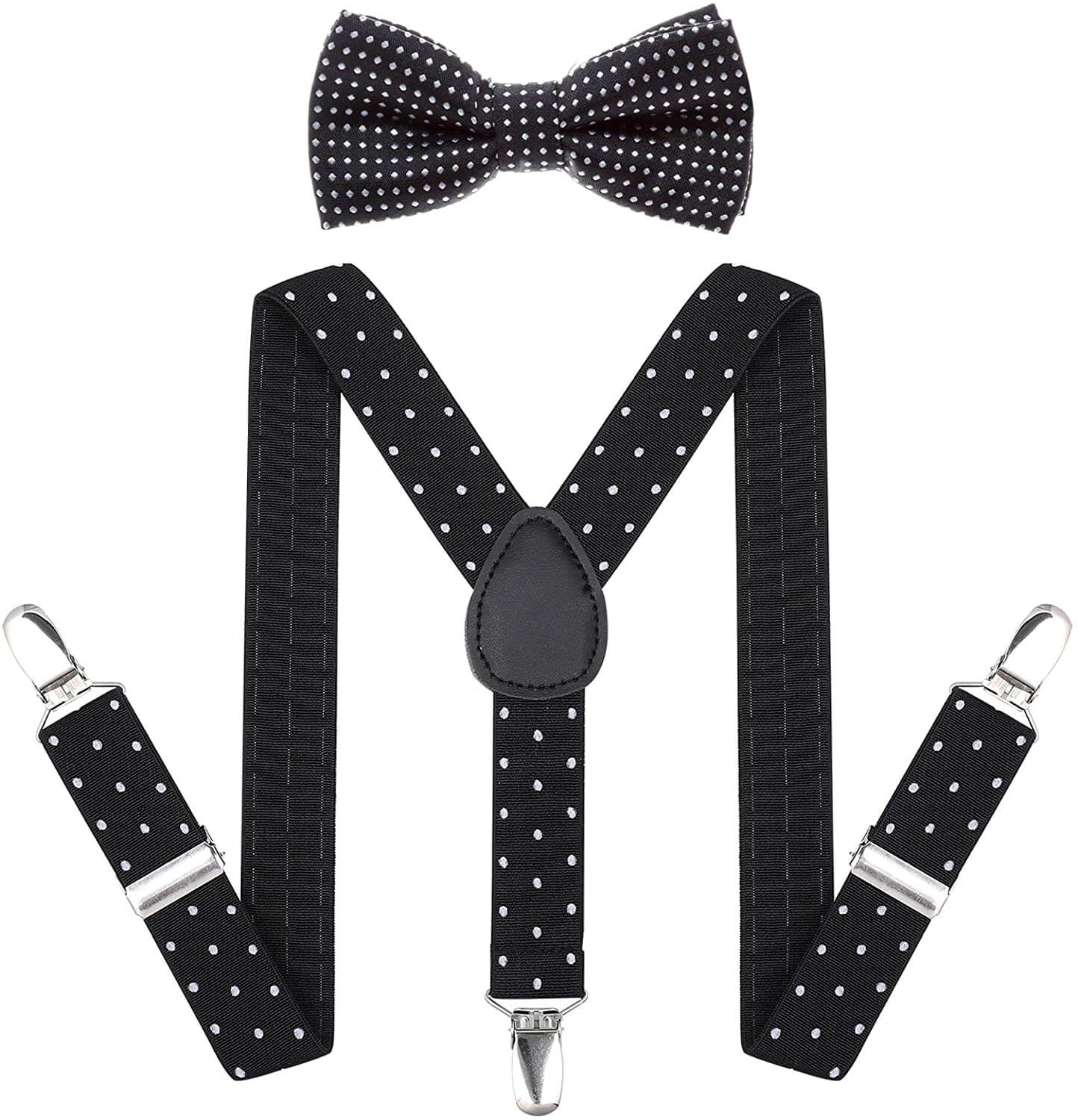 Child Kids Suspenders Bowtie Set - Adjustable Suspender Set for Boys and Girls