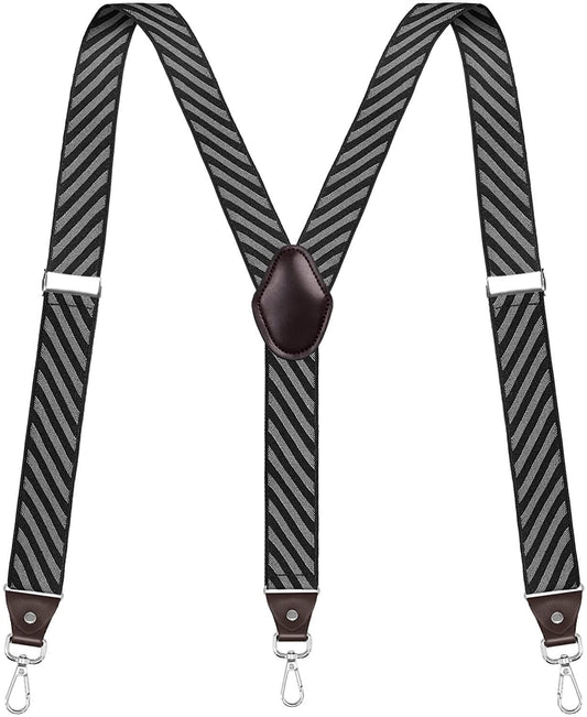 Suspenders for Men, Adjustable Suspenders with Elastic Straps Y-Back Construction Heavy Duty for Work