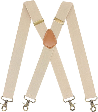 Mens Suspender 4 Swivel Strong Hooks Adjustable Braces Elastic Comfortable X Style Heavy Duty Strap