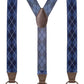Mens Button End Suspenders 49 Inch Y-Back Adjustable Elastic Tuxedo Suspenders
