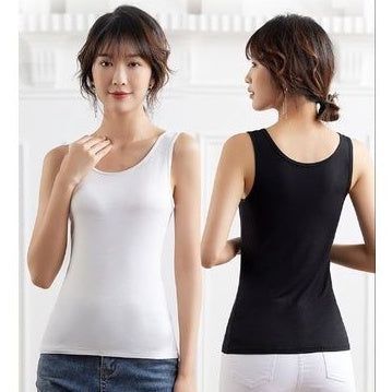 Women Vest Plus Size Tanks & Camisoles Loose Sleeveless Inner Wear Pure Color Vest