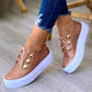 Women's Sneakers Plus Size White Shoes Rivet Flat Heel Round Toe Sporty Casual Daily Outdoor Walking Shoes Leather Lace-up Fall Spring Summer