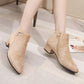 Women's boots 2022 autumn winter sharp pointed coarse low boots