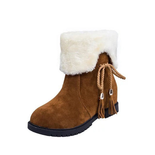 Winter New Flat-bottomed Snow Boots Women Plus Thick Student  Version Of Cotton Shoes Velvet