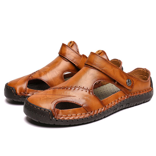 38-48 Men's Summer Sandals Outdoor Leather Fashion Sandals Casual Driving Sandal Large Size