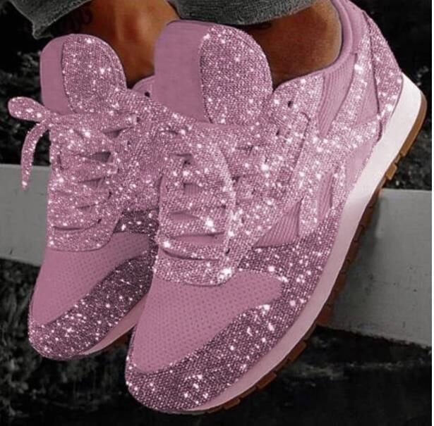 Women's Trainers Athletic Plus Size Bling Bling Sneakers Sequin Flat Heel Round Toe Sporty Casual Daily Outdoor Tennis Shoes