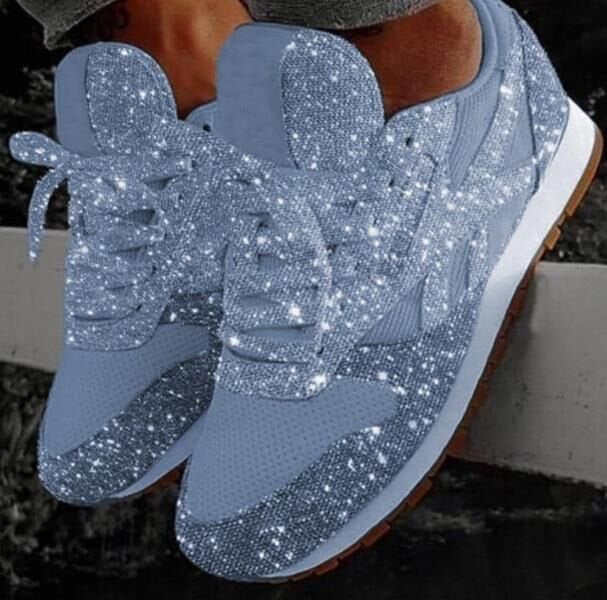 Women's Trainers Athletic Plus Size Bling Bling Sneakers Sequin Flat Heel Round Toe Sporty Casual Daily Outdoor Tennis Shoes