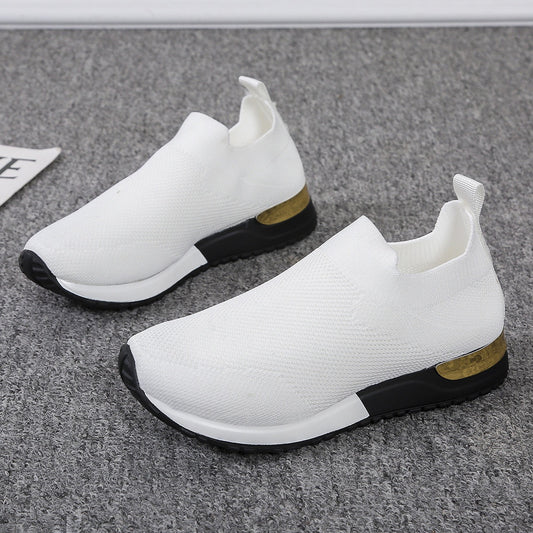 Women's Sneakers Plus Size Shoes Flat Heel Round Toe Sporty Casual Daily Outdoor Walking Shoes Knit Loafer