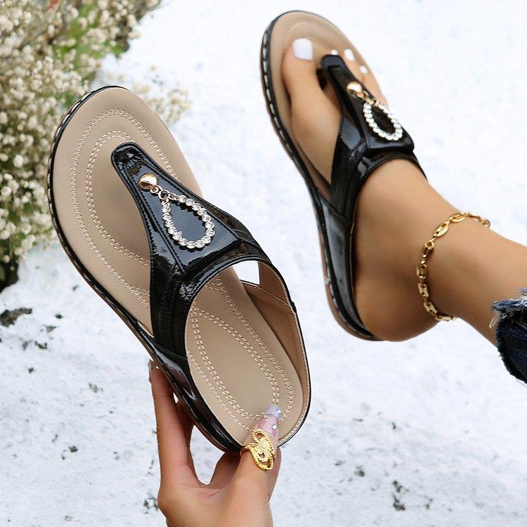 Women's Sandals Comfort Shoes Plus Size Sparkling Glitter Flat Heel Open Toe Casual Minimalism