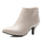 Women's Boots Booties Ankle Boots Kitten Heel Pointed Toe PU Leather Zipper