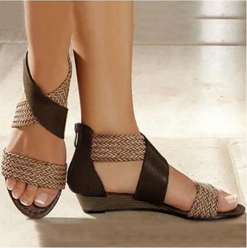 Women's Sandals Boho Bohemia Beach Wedge Sandals Comfort Shoes Wedge Sandals Wedge Heel Peep Toe