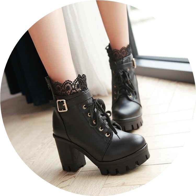 Women's Boots Mid Calf Boots Ankle Boots Chunky Heel Round Toe