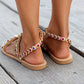 Women's Sandals Bohemia Beach Rhinestone Crystal Flat Heel Open Toe