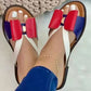 Women's Sandals Flat Sandals Outdoor Slippers Bowknot Flat Heel Open Toe