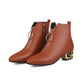 Women's Boots Booties Ankle Boots Chunky Heel Square Toe PU Leather Zipper