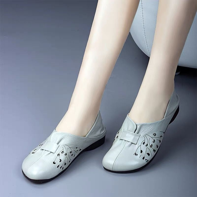 Women's Slip-Ons Bridal Shoes Flat Heel Round Toe Classic Daily Walking Shoes PU Leather Loafer