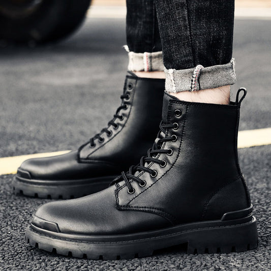 Men's Boots Combat Boots Casual Vintage Outdoor Walking Shoes PU Mid-Calf Boots