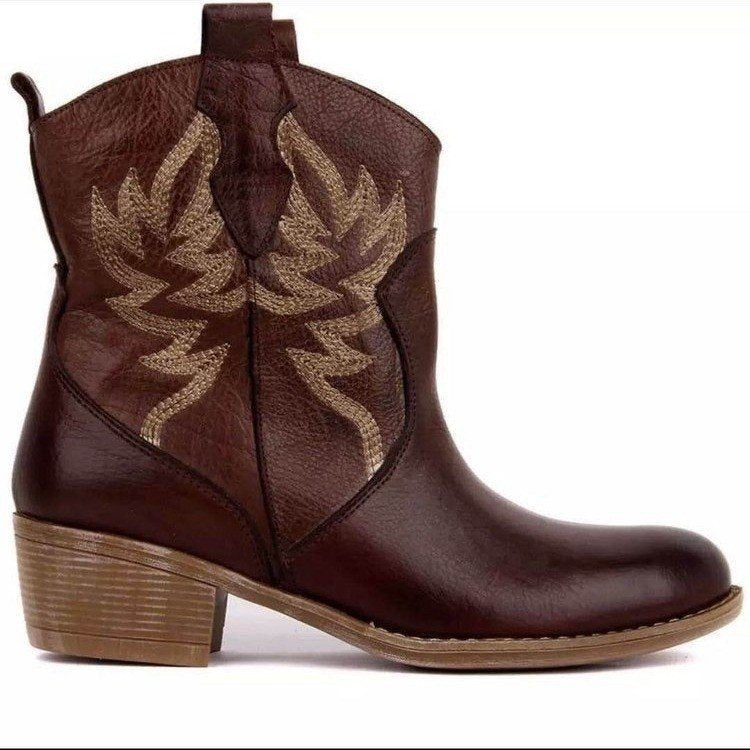 Women's Boots Cowboy Boots Booties Ankle Boots Chunky Heel Round Toe  Geometric