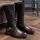 Men's Boots Retro Cowboy Boots Mid-Calf Boots Casual Vintage PU Mid-Calf Boots