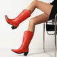 Women's Boots Cowboy Boots Mid Calf Boots Cuban Heel Square Toe