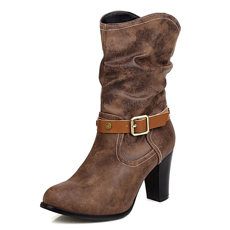 Women's Boots Cowboy Boots Heel Boots Booties Ankle Boots Buckle High Heel Chunky Heel Pointed Toe