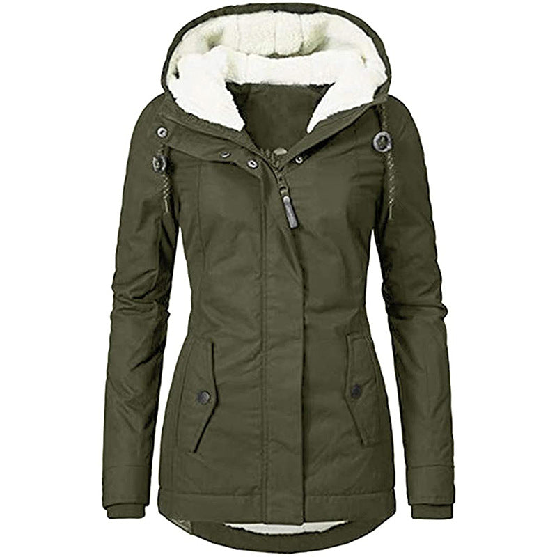 Women's Fall Winter Long Coat Windproof Warm 3 in 1 Loose Casual Sports Jacket