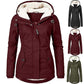 Women's Fall Winter Long Coat Windproof Warm 3 in 1 Loose Casual Sports Jacket