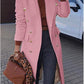 Women's Coat Elegant Casual Streetwear Quilted Street Going out Work Coat Polyester Long Double Breasted Turndown